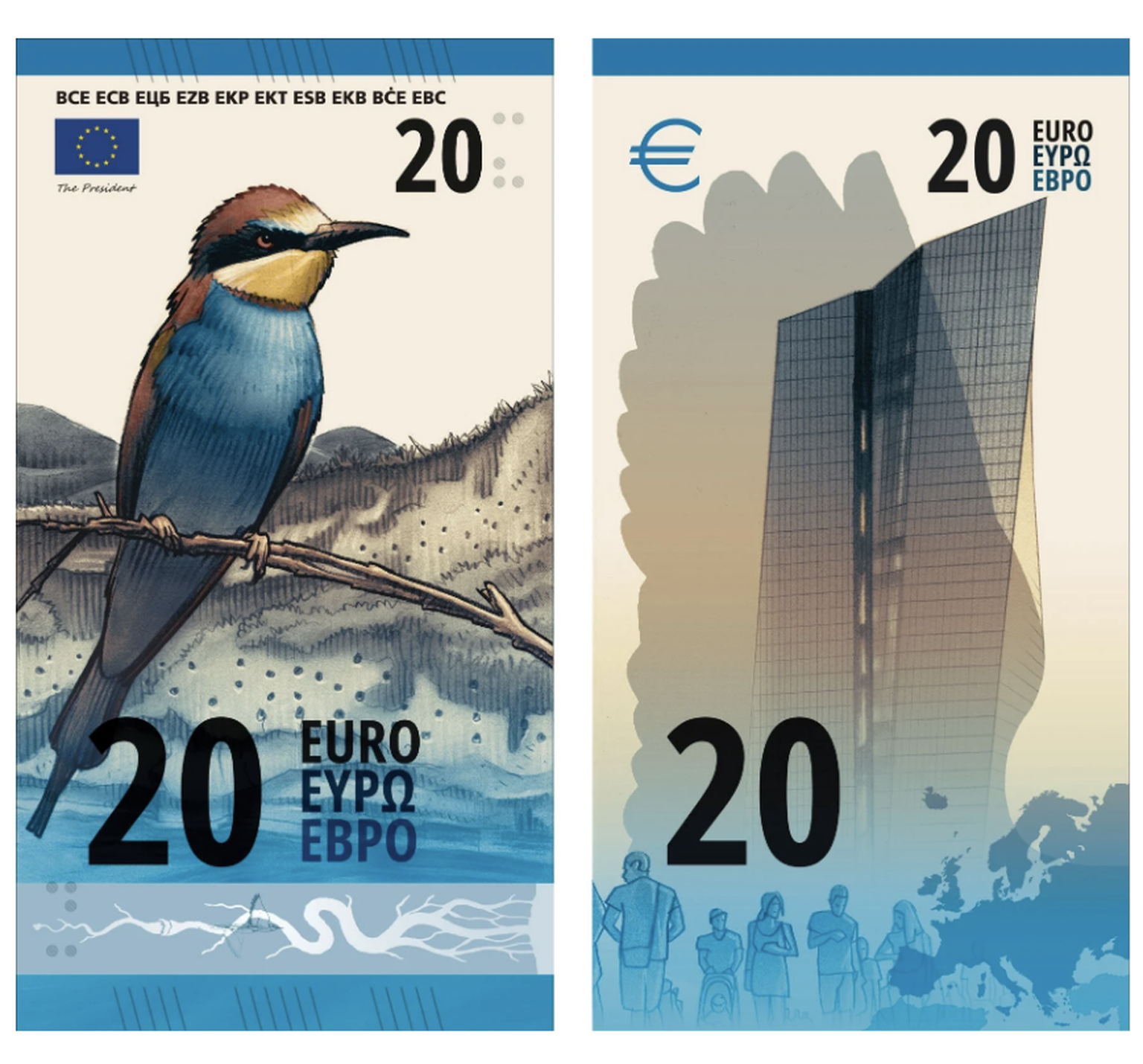 Neue Euronoten: Die verschiedenen Designs