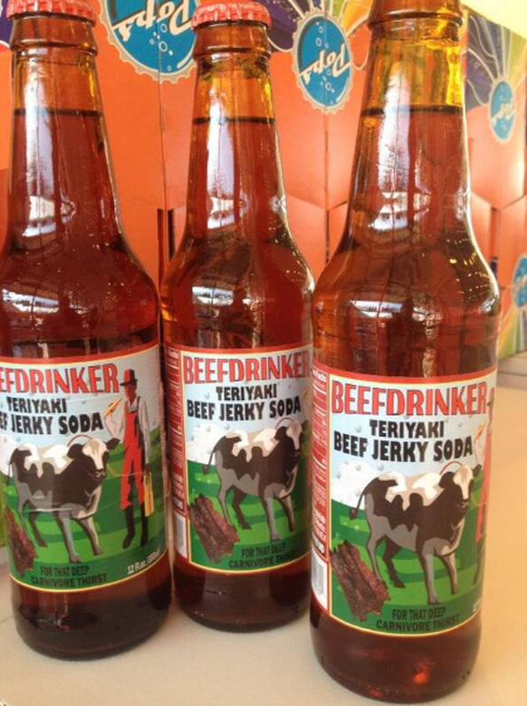 Beefdrinker Teriyaki Beef Jerky Soda.