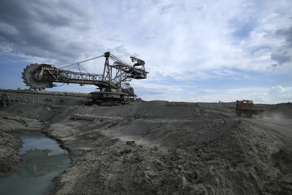 A coal excavator sits at Greece&#039;s largest mine outside the northern city of Kozani on Thursday, June 2, 2022. Energy market turmoil caused by the war in Ukraine has triggered an increase in coal- ...