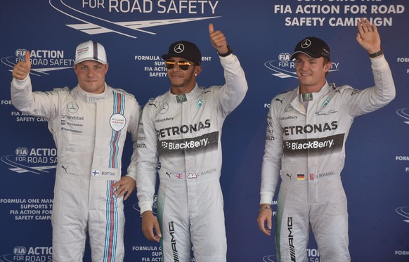 Bottas (l.), Hamilton und Rosberg haben das Training dominiert.&nbsp;