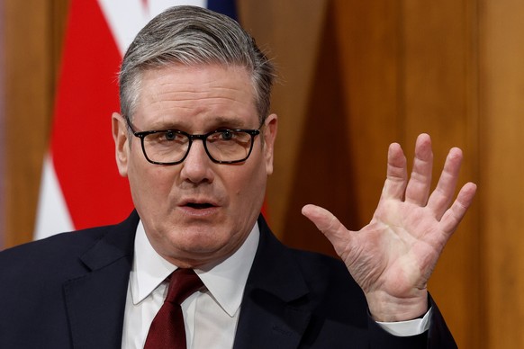Britain's Prime Minister Keir Starmer speaks to the media at Downing Street, in London, March 16, 2026. (Brook Mitchell/Pool Photo via AP)
Britain Iran US Israel