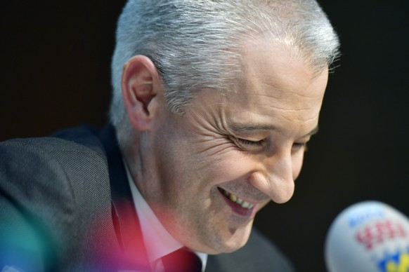 Fabrice Zumbrunnen, CEO Migros an der Bilanzmedienkonferenz in Zuerich am Dienstag, 27. Maerz 2018. (KEYSTONE/Walter Bieri)