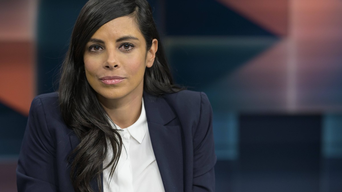 Collien Ulmen-Fernandes, Schauspielerin und Moderatorin, hart aber fair Polittalk, TV, Format, mit Moderator - Louis Klamroth, Das Erste, 05.02. 2024, Foto: HMB Media/Uwe Koch *** Collien Ulmen Fernan ...