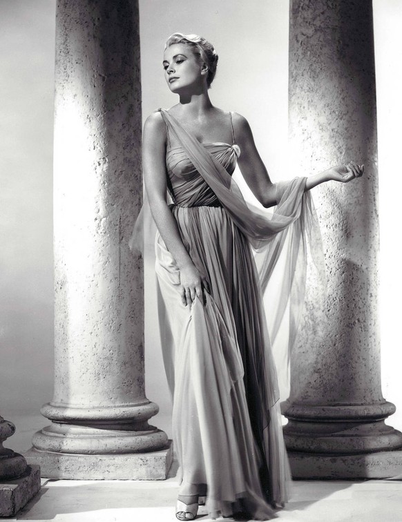 This photo released by Lisa Lori Communications shows Grace Kelly wearing the dress from "To Catch a Thief" that inspired Ralph Lauren to create his own version. (AP Photo/Lisa Lori Communic ...