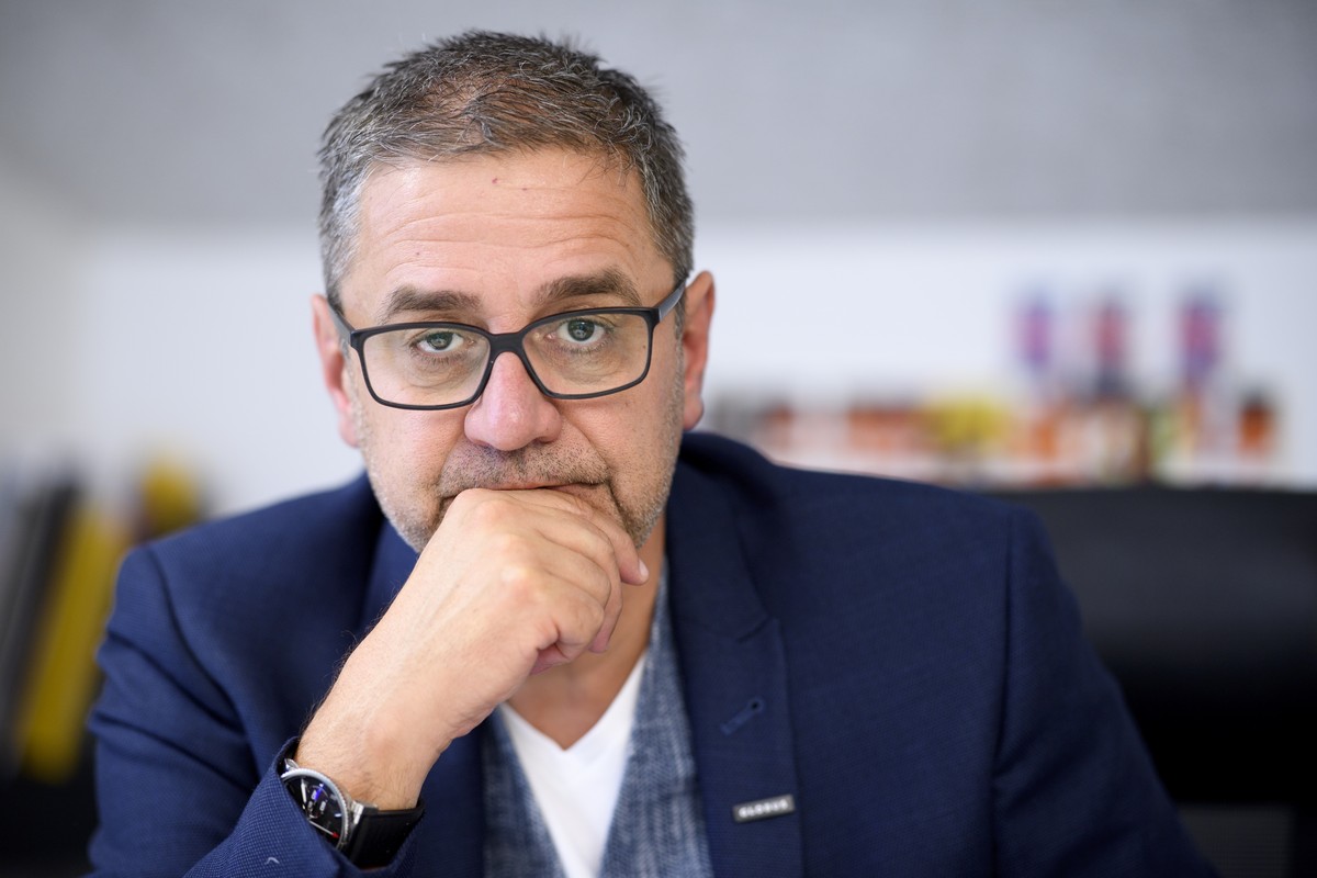 Portrait vom CEO des SC Bern, Marc Luethi, am Montag, 13. August 2018, in der PostFinance Arena in Bern. (KEYSTONE/Anthony Anex)