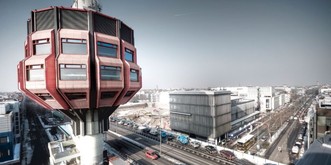 Spät-brutalistisch-futuristischer «Bierpinsel» zu verkaufen! Irgendwer?