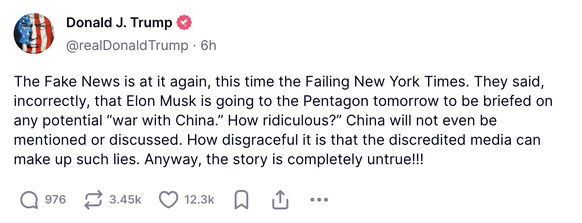 Screenshot Truth Social
