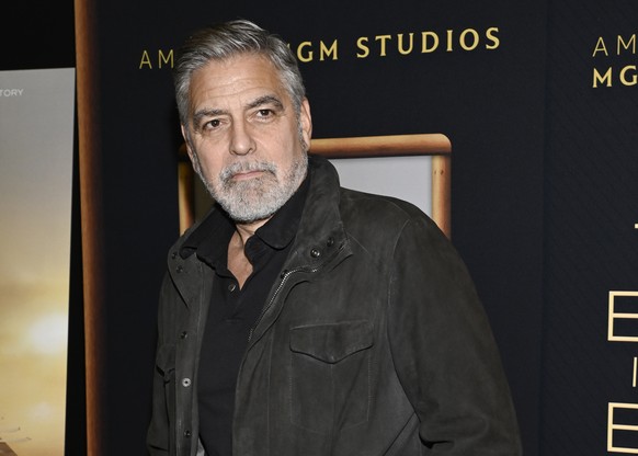 FILE - Director George Clooney attends a special screening of &quot;The Boys in the Boat,&quot; Dec. 13, 2023, in New York. Movie star and lifelong Democrat George Clooney is adding his voice to calls ...