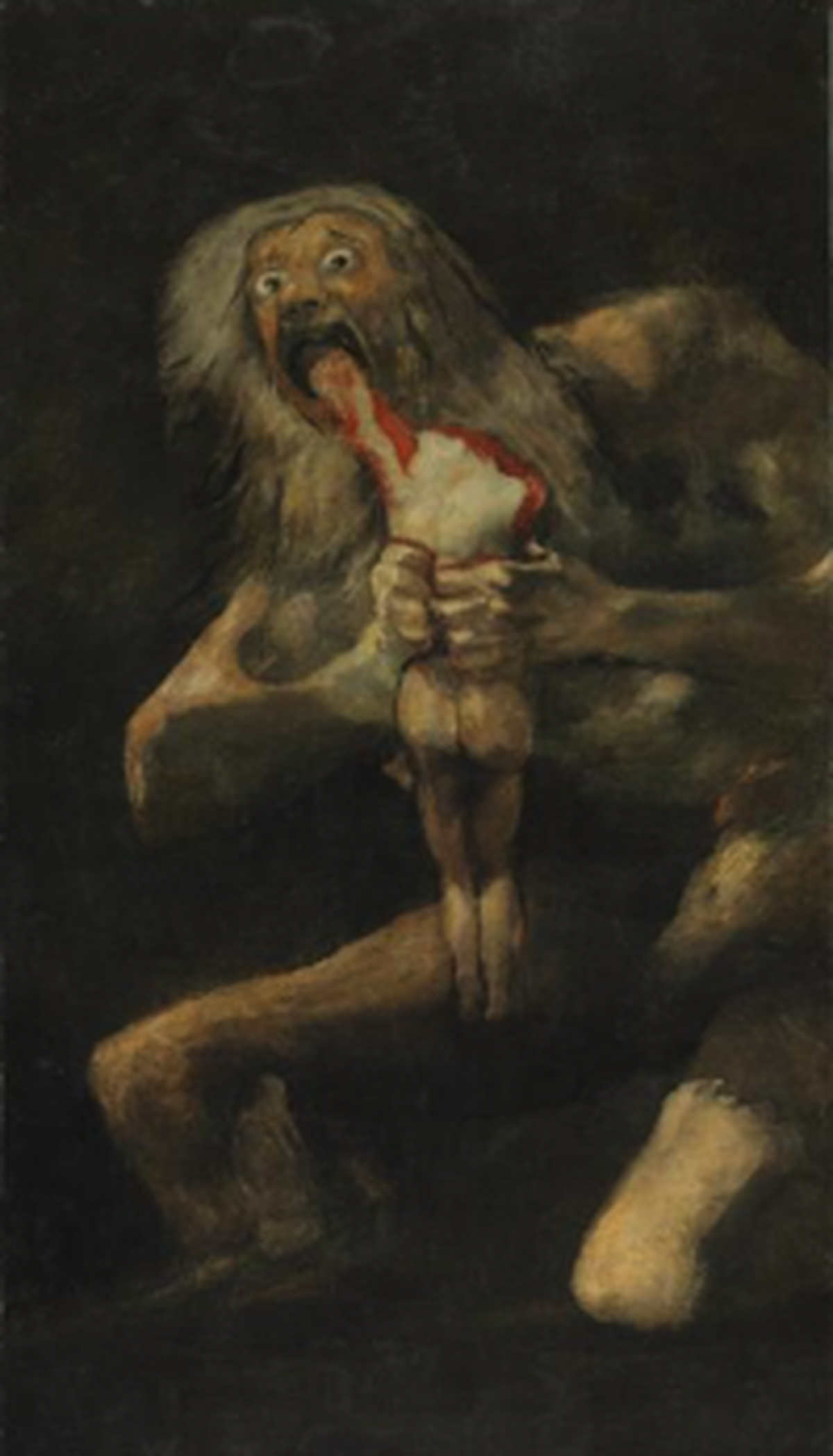 Saturn verschlingt seinen Sohn. Goya

https://www.wikiart.org/en/francisco-goya/saturn-devouring-his-son-1823-1