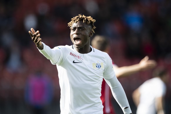 Zuerichs Stephen Odey reagiert im Fussball Meisterschaftsspiel der Super League zwischen dem FC Zuerich und dem FC Sion im Letzigrund, am Sonntag, 28. April 2019 in Zuerich. (KEYSTONE/Ennio Leanza)