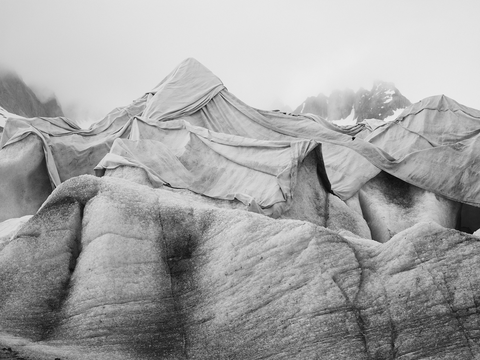 Der abgedeckte Rhonegletscher.