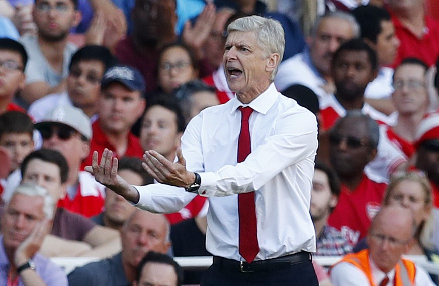 Britain Football Soccer - Arsenal v Liverpool - Premier League - Emirates Stadium - 14/8/16
Arsenal manager Arsene Wenger looks dejected
Reuters / Eddie Keogh
Livepic
EDITORIAL USE ONLY. No use wi ...