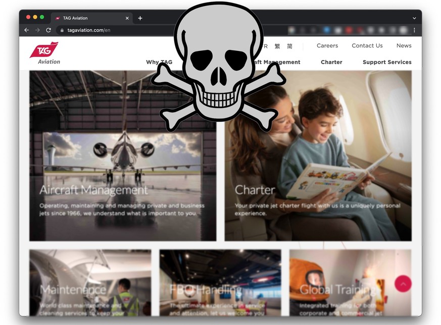 Unbekannte Cyberkriminelle erpressen das international tätige Aviatik-Unternehmen TAG Aviation.