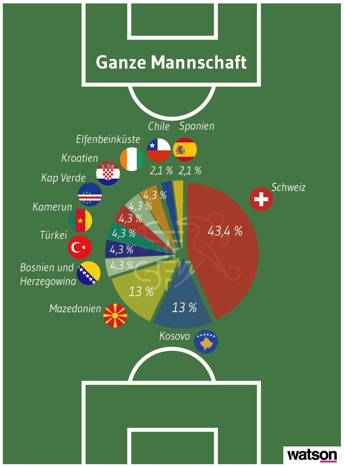 Wo die Nati-Spieler ihre Wurzeln haben.