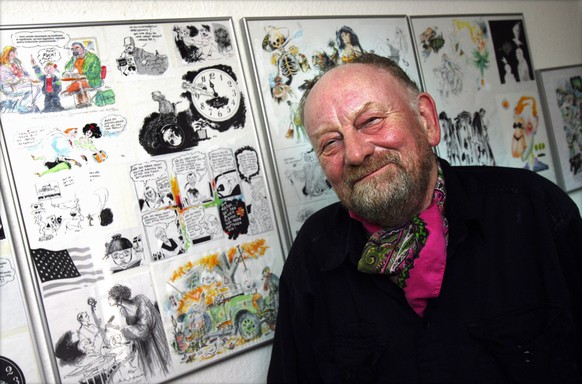 epa09352619 (FILE) - A file photo made available on 02 January 2010 shows controversial Danish cartoonist Kurt Westergaard (reissued 18 July 2021). According to his family, Kurt Westergaard has died a ...