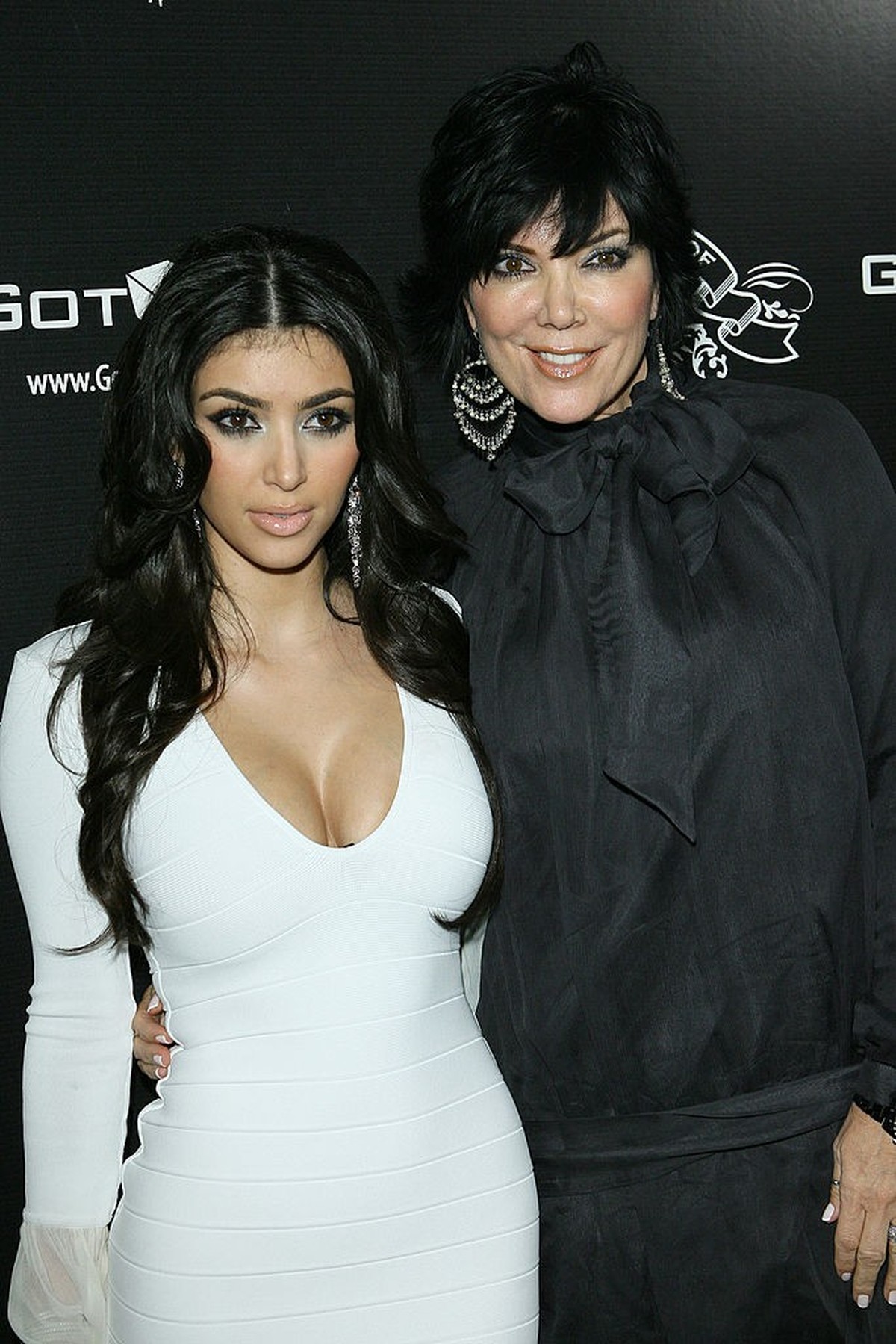 Kim Kardashian and mom, Kris Kardashian during House of Hype Pre-Grammy Party at Roosevelt Hotel in Hollywood, California, United States. (Photo by M. Tran/FilmMagic)