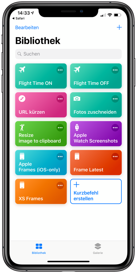 Die Illustrationen zu diesem Artikel habe ich auch mit einem Shortcut erstellt. Er heisst «Apple Frames» und stellt ganz einfach solche Bilder her, indem er einen Screenshot perfekt in den Rahmen des  ...