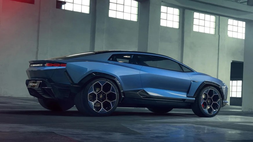 Von allem nur das Beste: Der Lanzador vereint das kantige Design der übrigen Lamborghini-Modelle mit einem 1340 PS starken E-Antrieb.