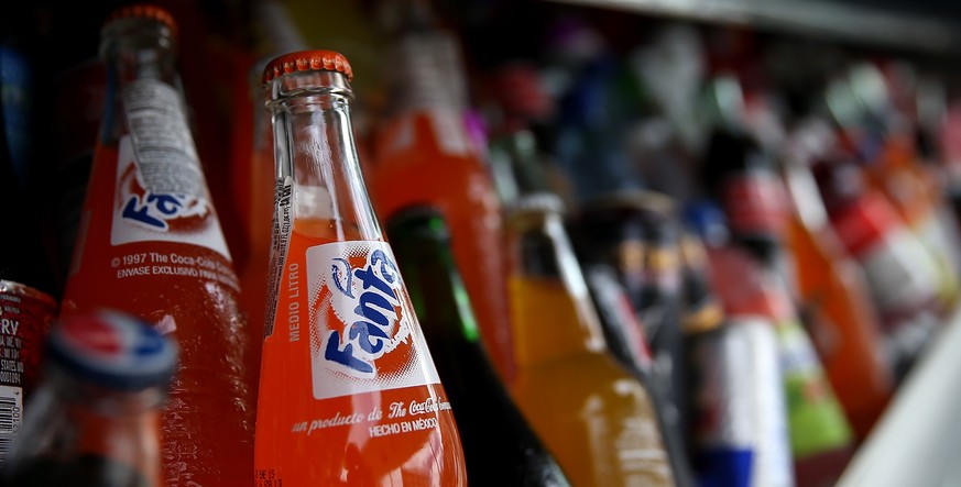 SAN FRANCISCO, CA - JULY 22: Bottles of Fanta are displayed in a food truck&#039;s cooler on July 22, 2014 in San Francisco, California. The San Francisco Board of Supervisors will vote on Tuesday to  ...