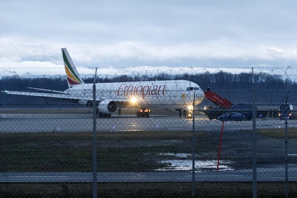 Der entführte Ethiopian-Air-Flieger in Genf.