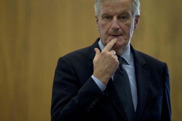 EU chief Brexit negotiator Michel Barnier prior to a weekly meeting at the European Commission headquarters in Brussels, Wednesday, Oct. 10, 2018. Brexit negotiations are in a crucial phase just one w ...