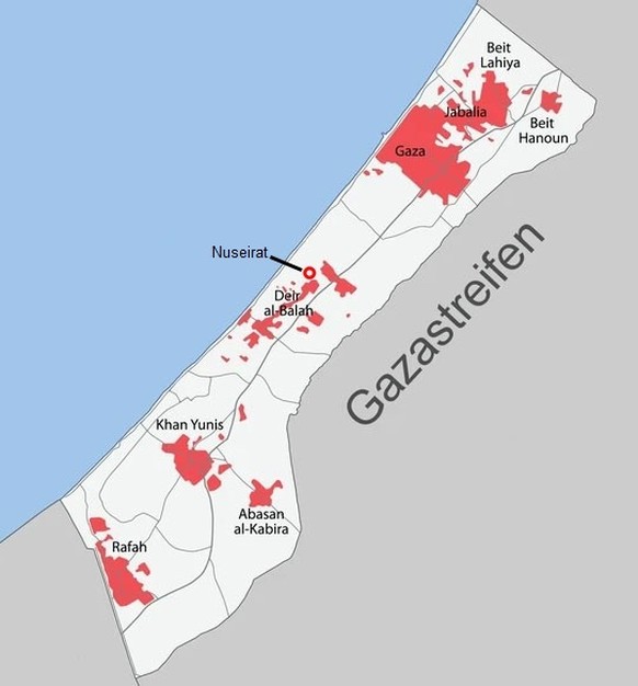 Karte Gazastreifen, Nuseirat