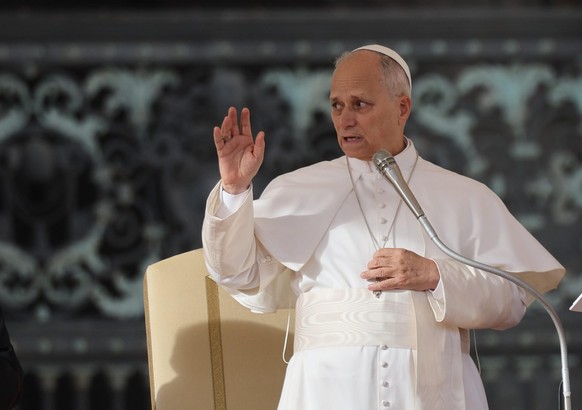 epa12604483 Pope Leo XIV presides over the Jubilee Audience in St. Peter's Square, in Vatican City, 20 December 2025. EPA/MASSIMO PERCOSSI