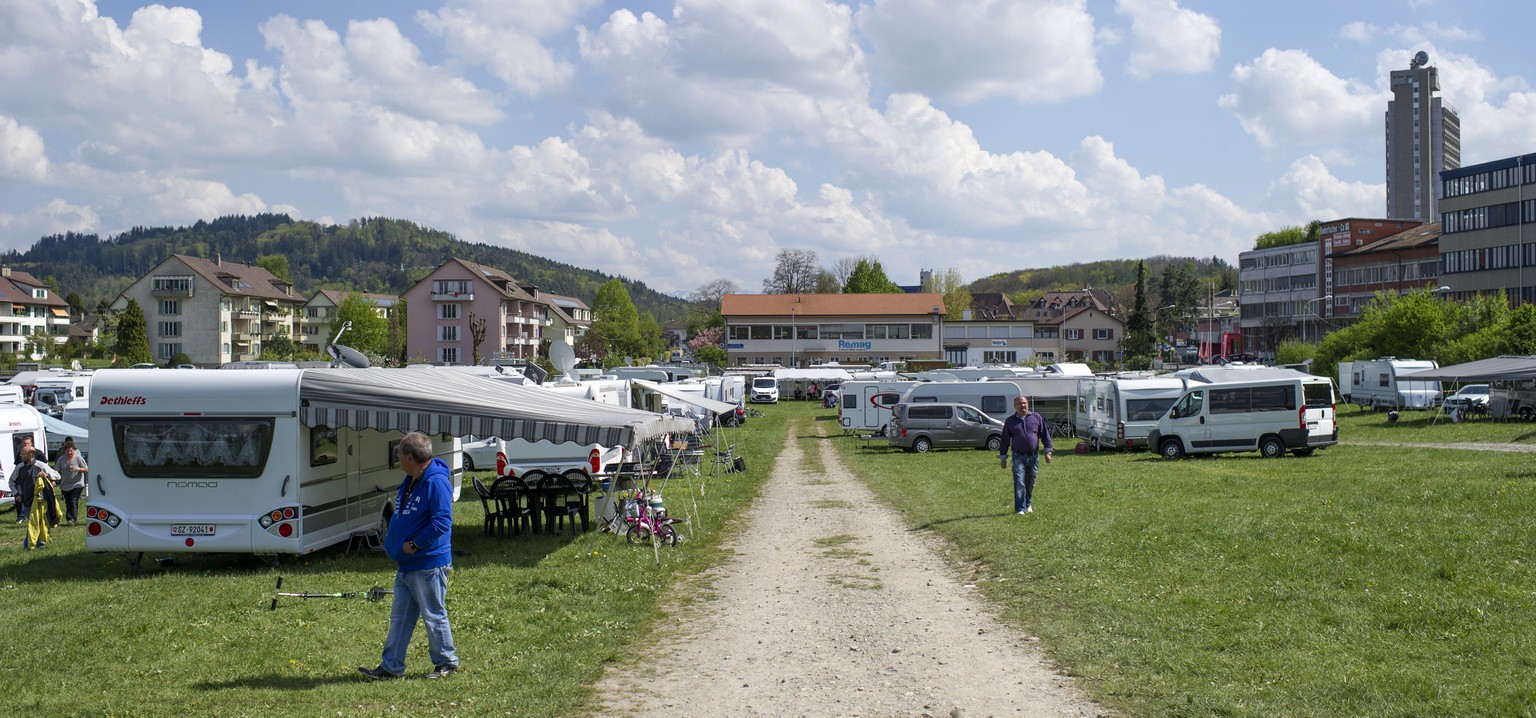 Das Camp der Fahrenden auf der Kleinen Allmend in Bern.