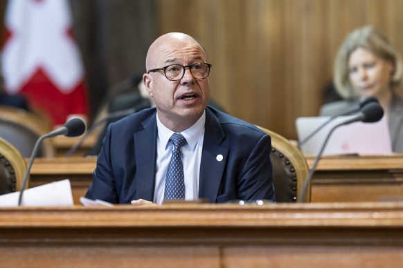 Fabio Regazzi, Mitte-TI, spricht zur Kleinen Kammer, an der Fruehjahrssession der Eidgenoessischen Raete, am Dienstag, 18. Maerz 2025 im Staenderat in Bern. (KEYSTONE/Alessandro della Valle)