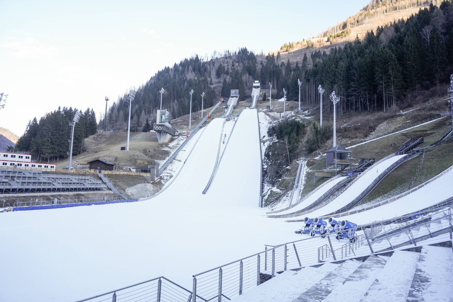 Olympics. Milan Cortina Lago, Italy 20260102. The Ski jumping, Skispringen, Ski, nordisch facility in Predazzo, Italy, part of the Milano-Cortina Games. Photo: Terje Pedersen / NTB Lago Italy EDITORIA ...