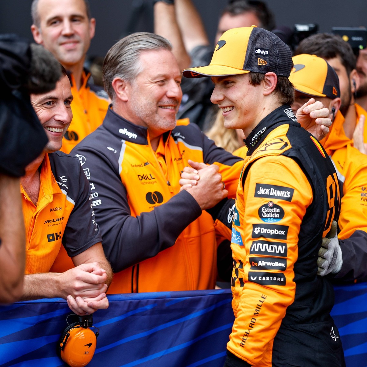 Zak Brown USA, McLaren F1 Team, 81 Oscar Piastri AUS, McLaren F1 Team, F1 Grand Prix of Belgium at Circuit de Spa-Francorchamps on July 27, 2025 in Spa-Francorchamps, Belgium. Photo by HOCH ZWEI Spa-F ...