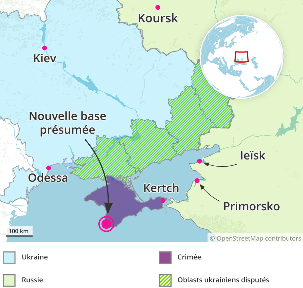 Les bases de drones russes.