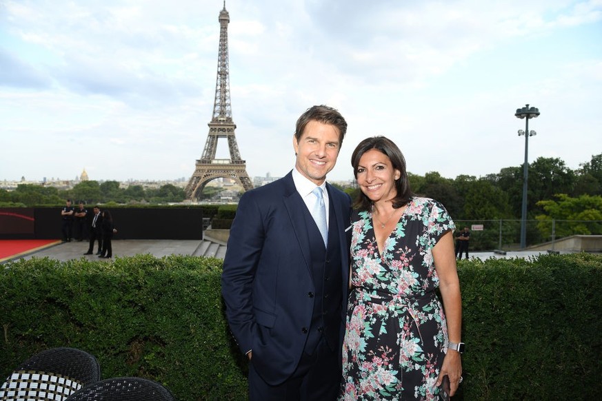 PARIS, FRANCE - JULY 12: Tom Cruise and Anne Hidalgo attend the Global Premiere of &#039;Mission: Impossible - Fallout&#039; at Palais de Chaillot on July 12, 2018 in Paris, France. (Photo by Pascal L ...