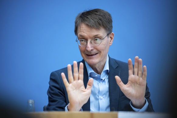 Karl Lauterbach (SPD), Federal Minister of Health, speaks at the Federal Press Conference on the Corona vaccination for children and the situation of vaccine supplyin Berlin, Germany, Thursday, Dec.16 ...