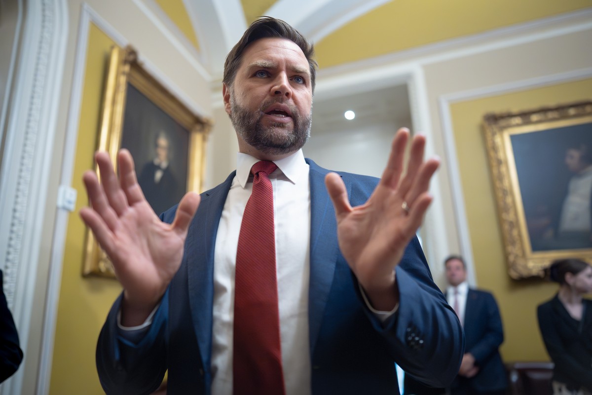 Vice President JD Vance speaks with reporters after emerging from a closed-door meeting with Senate Republicans at the Capitol in Washington, Tuesday, Oct. 28, 2025. (AP Photo/J. Scott Applewhite)
JD  ...