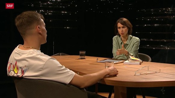 Felix Lobrecht und Barbara Bleisch bei Sternstunde Philosophie.