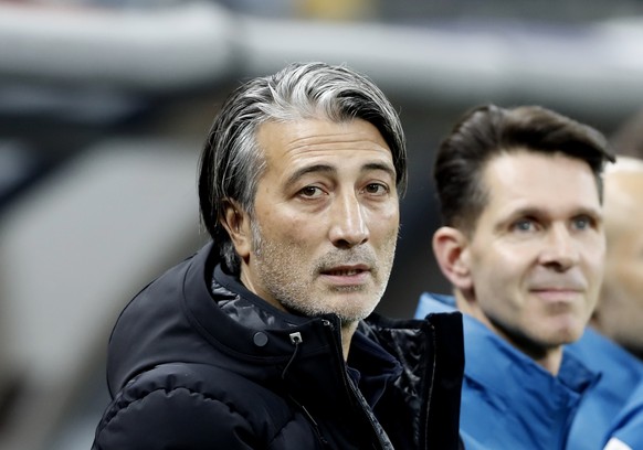 epa10988285 Switzerland head coach Murat Yakin looks on prior the UEFA EURO 2024 Group I qualification match between Romania and Switzerland in Bucharest, Romania, 21 November 2023. EPA/ROBERT GHEMENT