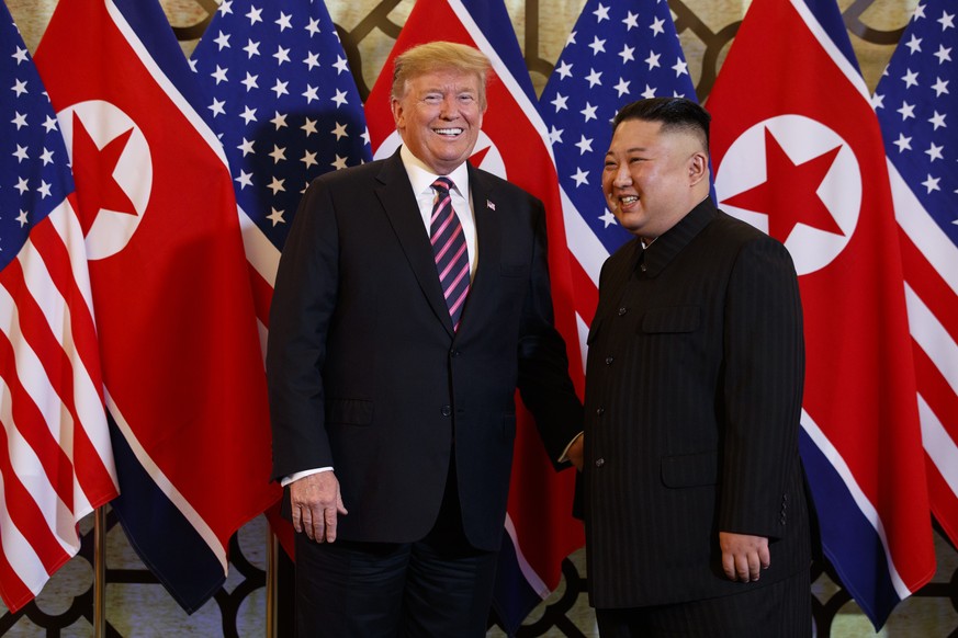 President Donald Trump meets North Korean leader Kim Jong Un, Wednesday, Feb. 27, 2019, in Hanoi. (AP Photo/ Evan Vucci)