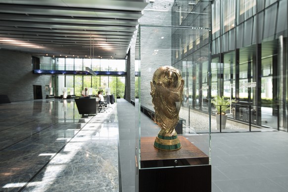 Dieser Anblick bietet sich den FIFA-Mitarbeitern am Eingang ihres Arbeitsplatzes jeden Tag.