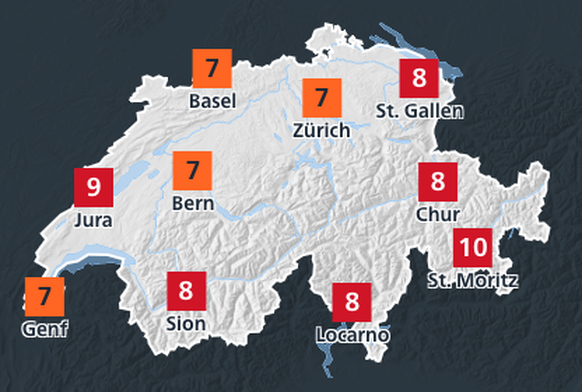 UV-Warnung Meteoschweiz 25.6.25