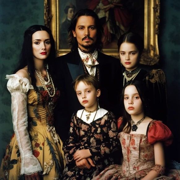 Midjourney: Johnny Depp und Winona Ryder und ihre fiktiven Kinder