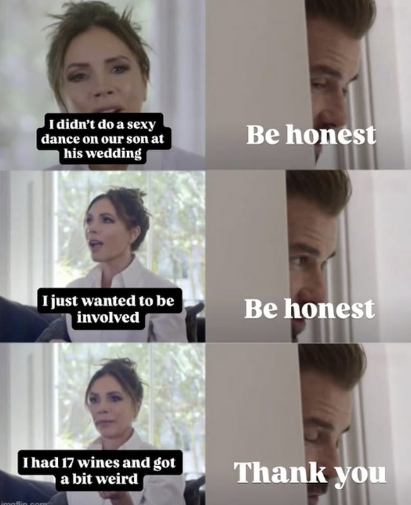 Meme zur tanzenden Victoria Beckham