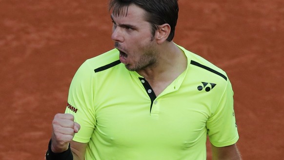 Tennis - French Open - Roland Garros - Jeremy Chardy of France vs Stan Wawrinka of Switzerland - Paris, France - 27/05/16. Stan Wawrinka reacts. REUTERS/Benoit Tessier