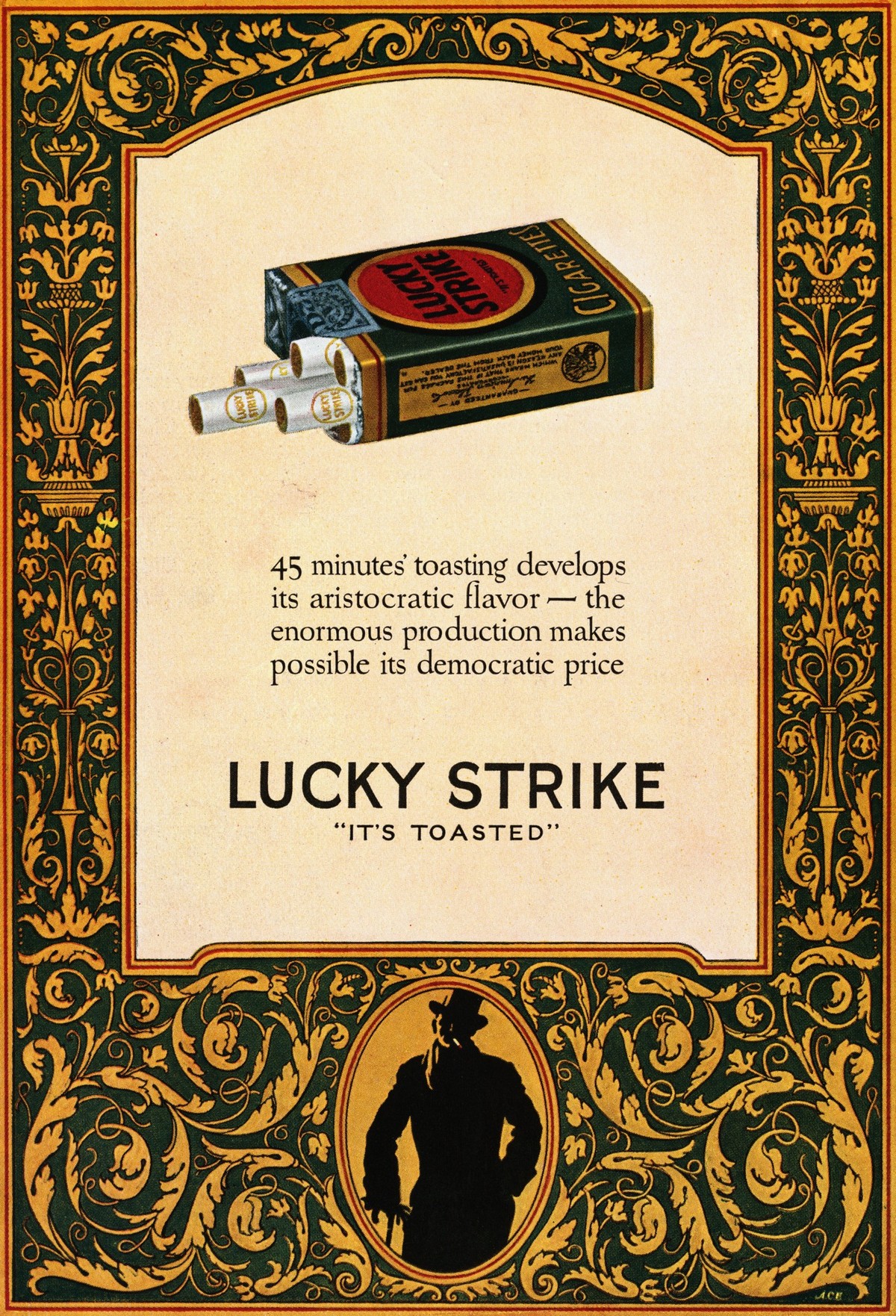 1924 Advertisement for Lucky Strike cigarettes.