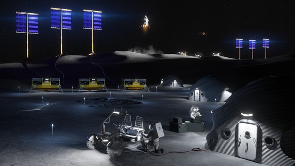 Durch Sonnenkollektoren und Kernkraftreaktoren soll auf dem Mond Energie produziert werden können.