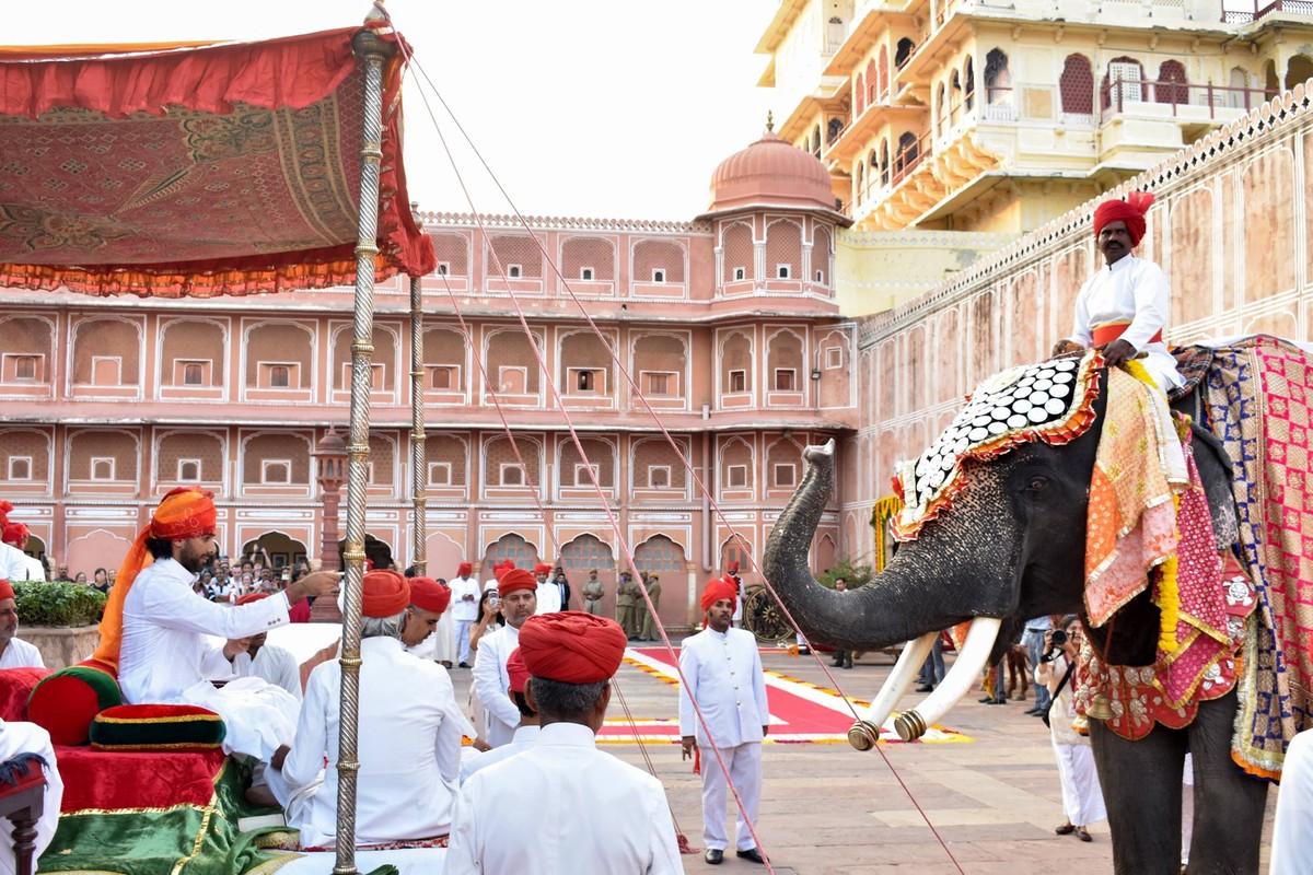 RECORD DATE NOT STATED Maharaja Sawai Padmanabh Singh Performs Traditional Rituals on Vijayadashmi Jaipur, Oct 20 ANI: Maharaja Sawai Padmanabh Singh performs traditional rituals on the occasion of Vi ...