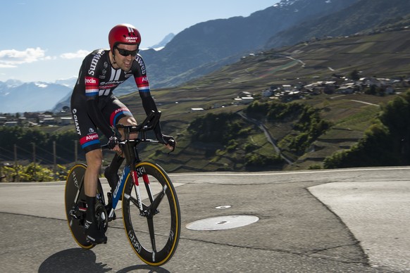 Dumoulin beim Tour-de-Romandie-Zeitfahren im Wallis.