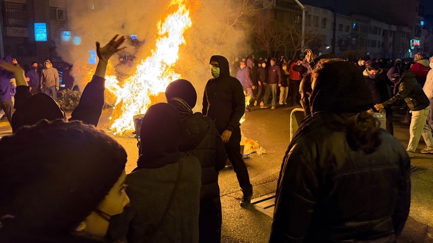 In this photo obtained by The Associated Press, Iranians attend an anti-government protest in Tehran, Iran, Friday, Jan. 9, 2026. (UGC via AP)
Iran Protests