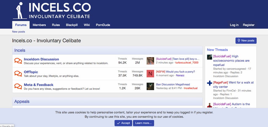 Incels.co, radikales Incel-Forum.