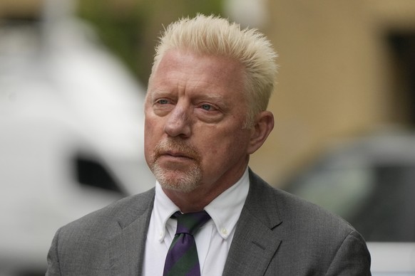 Former Tennis player Boris Becker arrives at Southwark Crown Court for sentencing in London, Friday, April 29, 2022. Becker was found guilty earlier of dodging his obligation to disclose financial inf ...